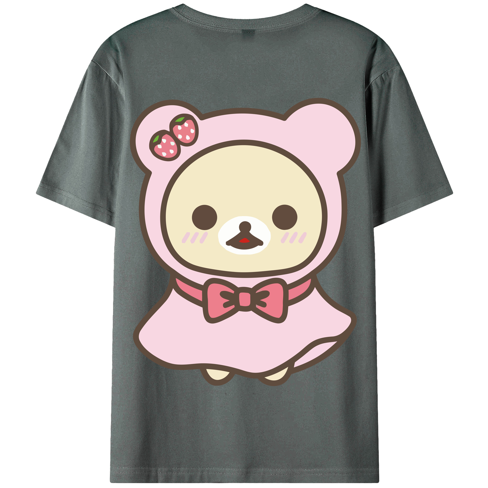 （画像用） リラックマ リラックマ キイロイトリ Rilakkuma Korilakkuma Kiiroitori 綿100％半袖Tシャツ（背面プリント）